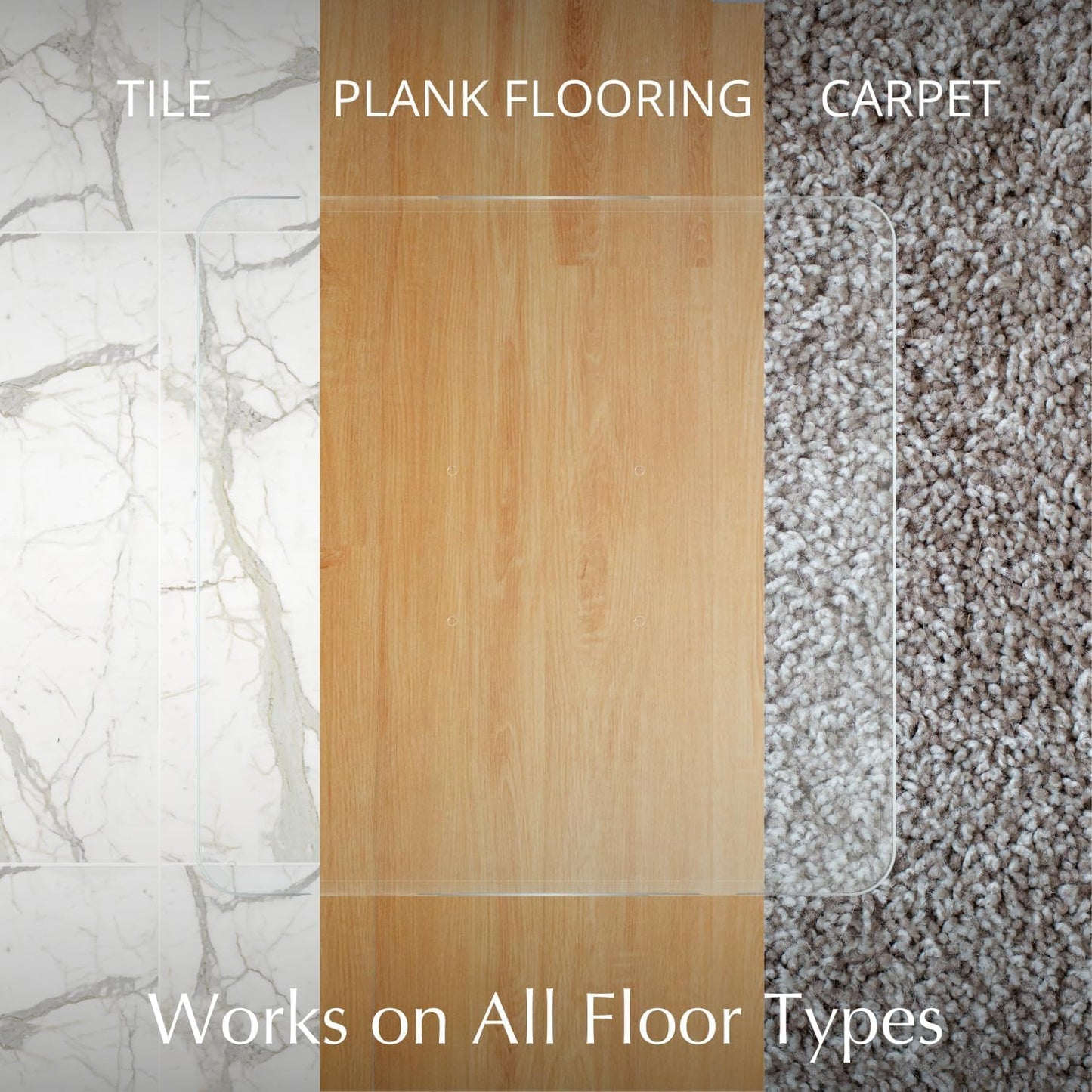 Exclusive Beveled Edge Glass Chair Mat for a Smooth Glide and Easy Roll On/Off by Clearly Innovative, Ultimate Office Chair Mat for Carpet or Hardwood Floor, 48x52 Tabbed