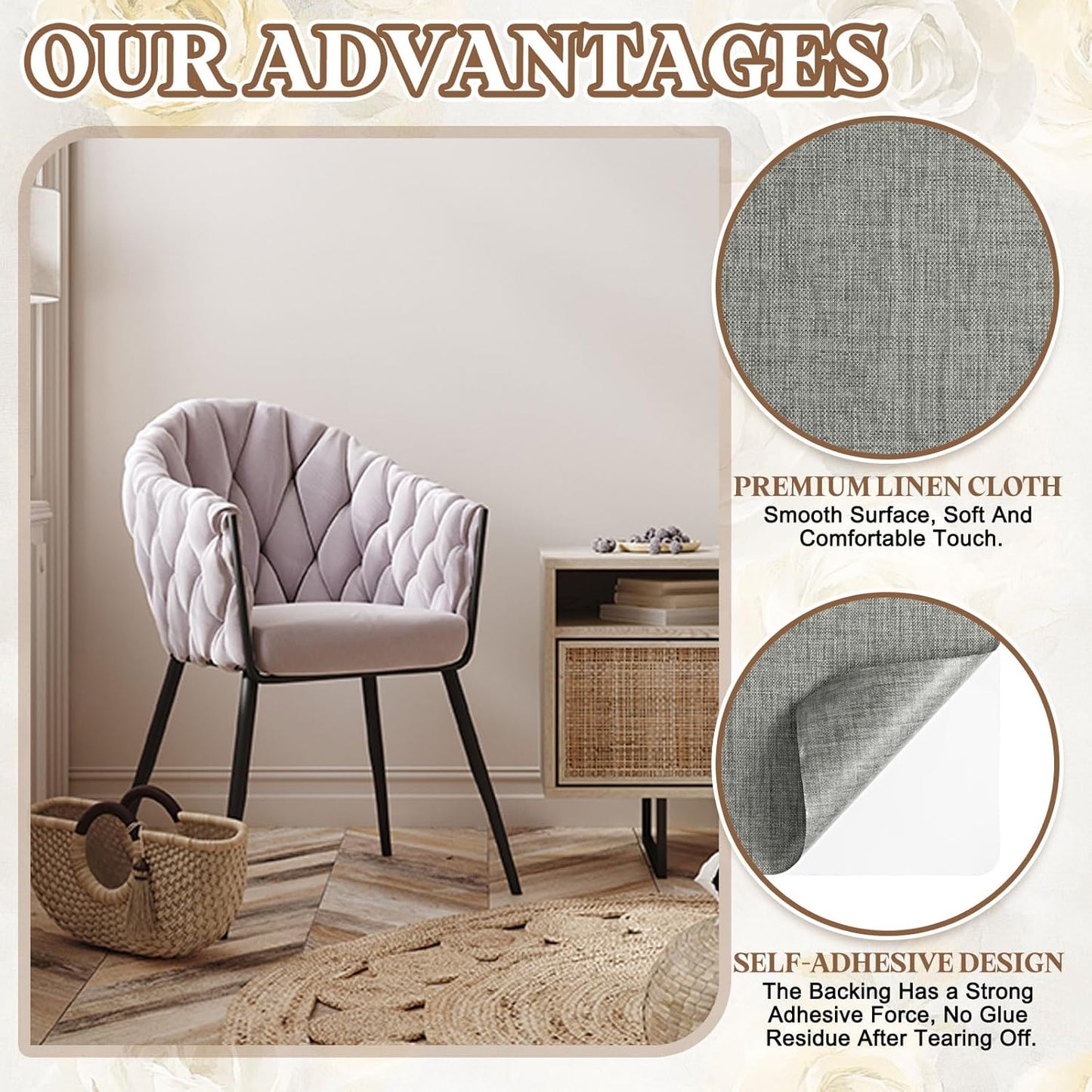 PATIKIL Linen Repair Patch, 8 x 11 Inch Self-Adhesive Linen Fabric Repair Patches for Sofa Couch Clothes Handbag Tents Car Seats Furniture, Medium Gray