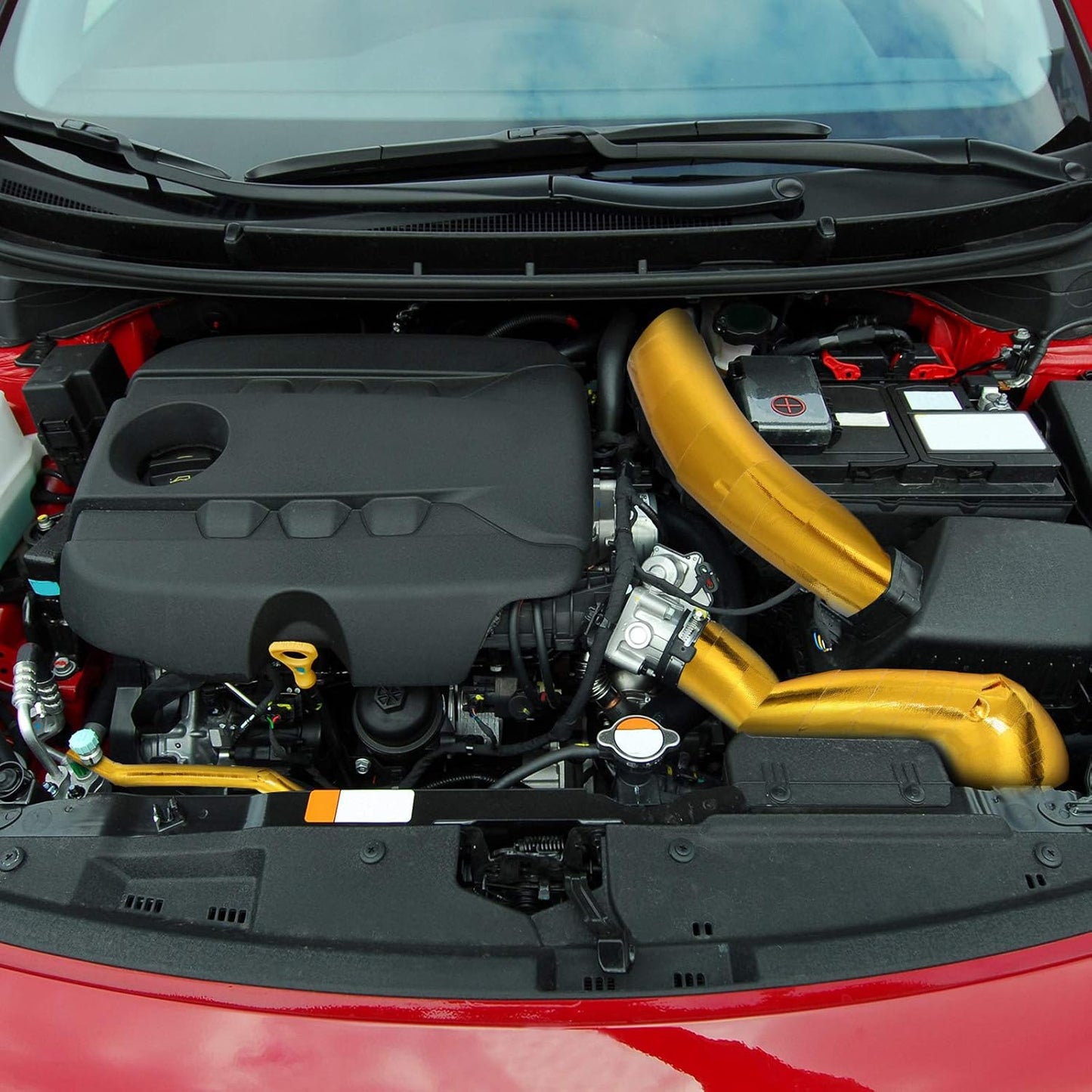 Zonon 2 Rolls Aluminum Foil Tape Heat Shield Tape Barrier Adhesive Reflective Fiberglass Thermal Insulation Reflective Material High Temp Protection(Gold,2 Inch X 32.8 ft)