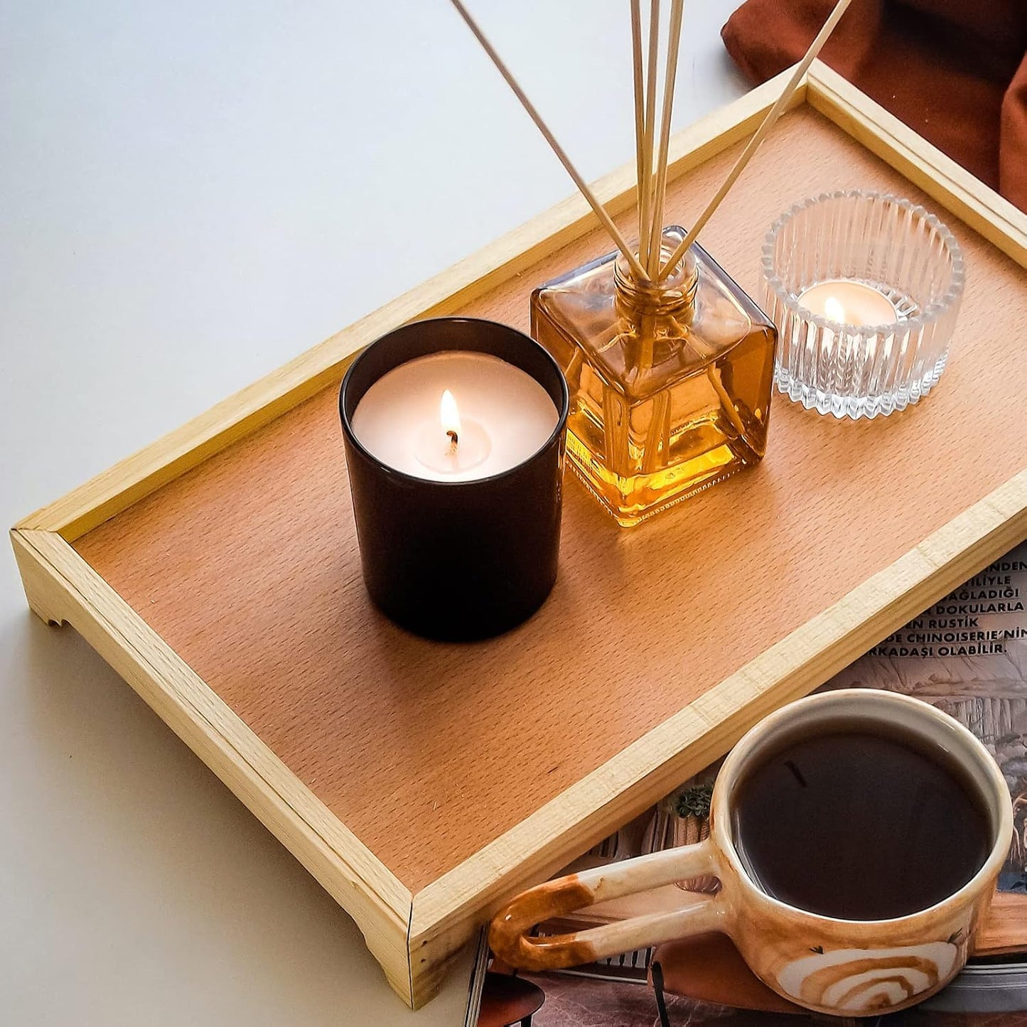 Thick Candle Jars for Making Candles 12 Pcs, 7 OZ Empty Jars with Wood Lids for Candle Making, Sample Container, Matte Black