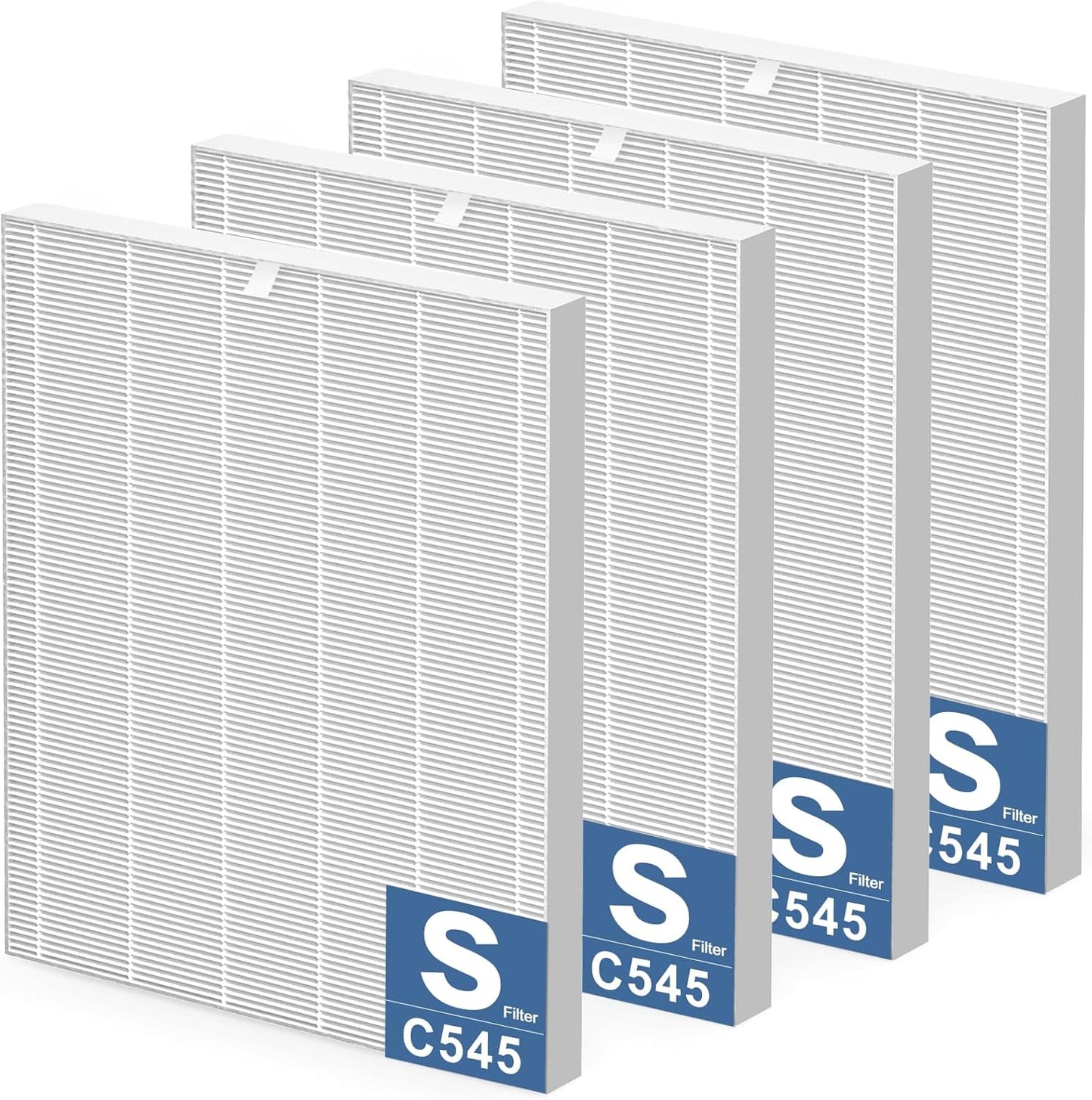 4 Pack C545 HEPA Replacement Filter S Compatible with Winix C545 Air Purifier, Replaces Part 1712-0096-00 and 2522-0058-00, HEPA Filter Only