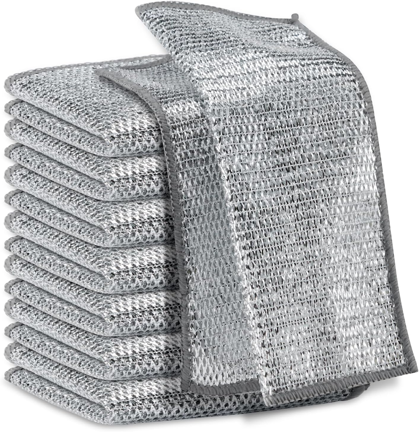 5Pcs Non Scratch Wire Dishcloth, Multipurpose Wire Dishwashing Rags, Steel Metal Wire Cloth Mesh Miracle Cleaning Cloths for Kitchen, Dishes