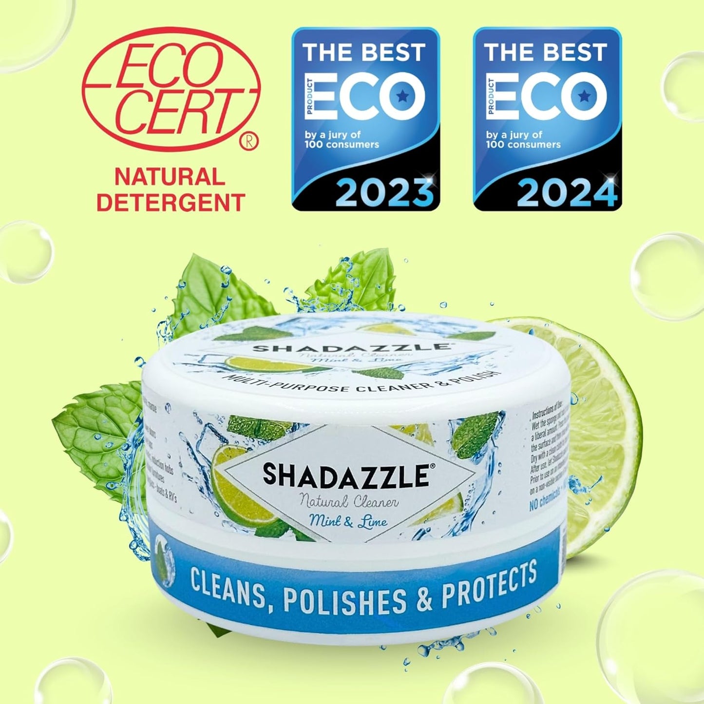 Shadazzle Natural All Purpose Cleaner and Polish – Eco friendly Multi-purpose Cleaning Product - Mint & Lime Scent