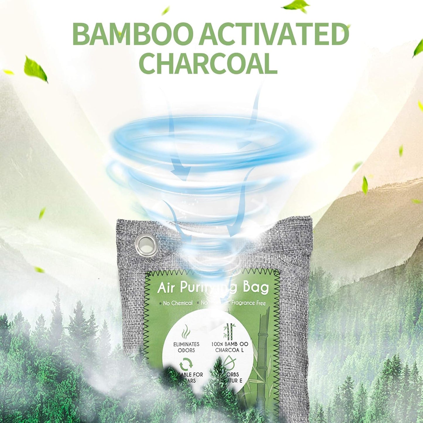 8 Pack Bamboo Charcoal Air Purifying Bag, Activated Charcoal Bags Odor Absorber, Moisture Absorber, Natural Car Air Freshener, Shoe Deodorizer, Odor Eliminators For Home, Pet, Closet, Car