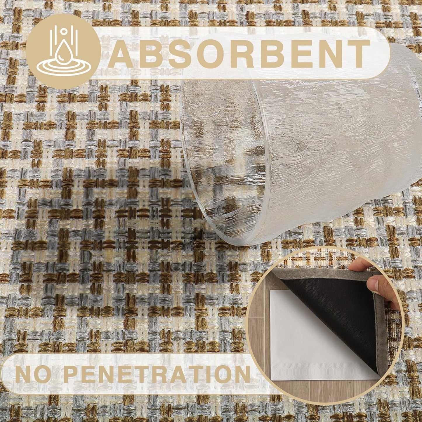 LEKEEPGO Door Mat Indoor Entrance 24"x47", Absorbent Indoor Door Mat Large, Non Slip Rubber Backing Inside Door Mats, Washable Floor Mat, Low-Profile Doormat for Front Door, Entryway, Entrance, Grey