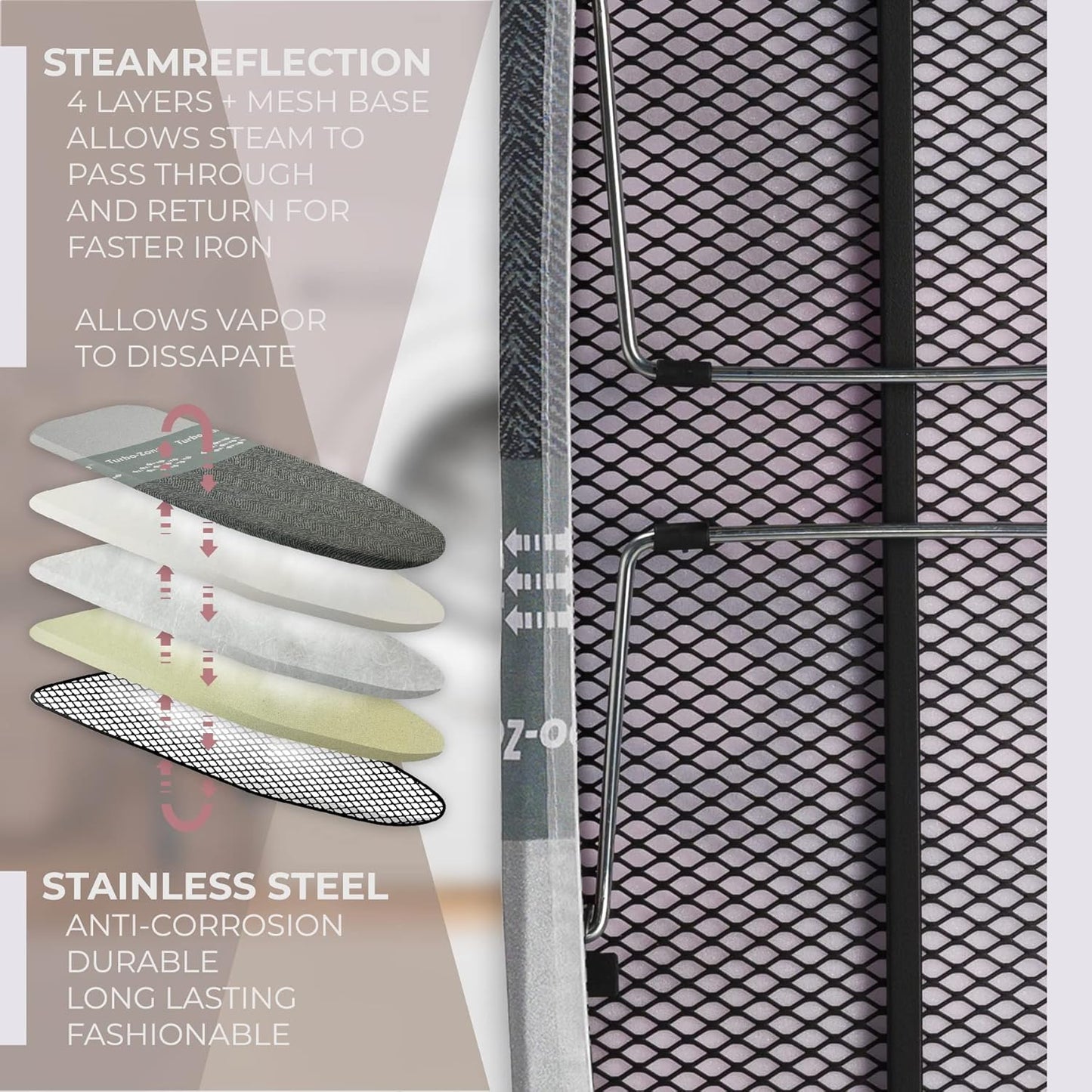 Bartnelli Smart Hanger Tabletop Ironing Board | Designed and Made in Europe with New Patent EZ Glide Technolgy, & Park Zone, European Quality and Innovation (Size-34x12)