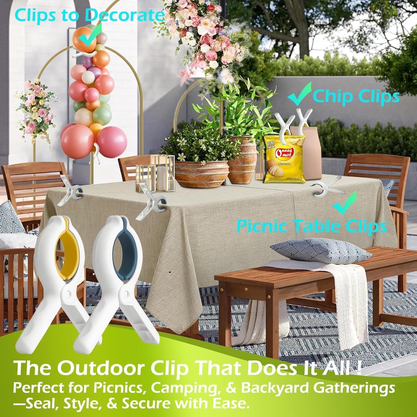 3.7 Inch Towel Clips for Beach Chairs 6 Pack,Beach Towel Clips Great Hold Durable,Durable Especially for Windy Days