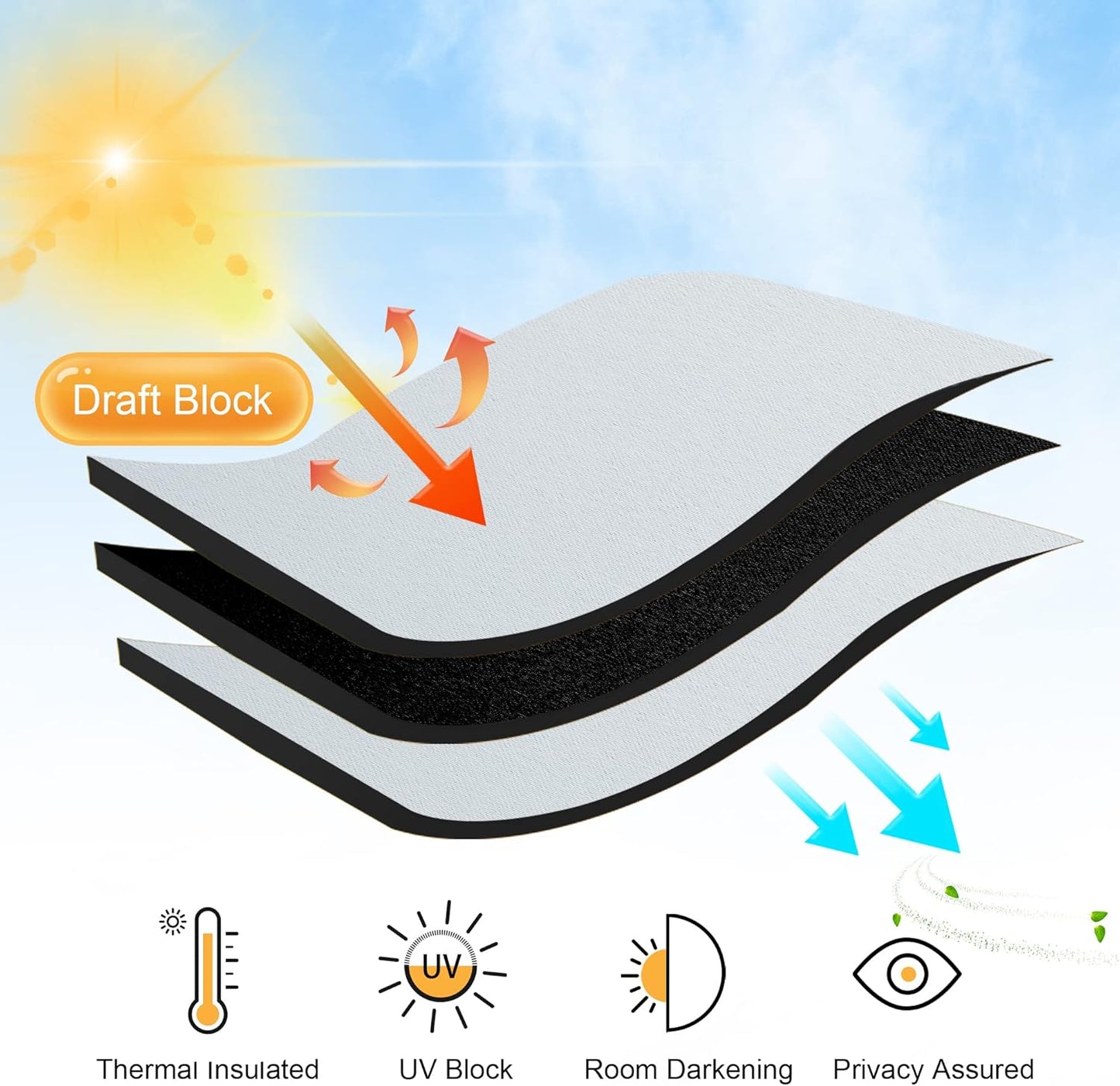 RYB HOME Kitchen Window Curtains - Blackout Privacy Half Window Curtains for Bedroom Bathroom Dining Living Room Cafe Office Short Tiers Drapes, W 34 x L 36 inches, 2 Panels, Grayish White