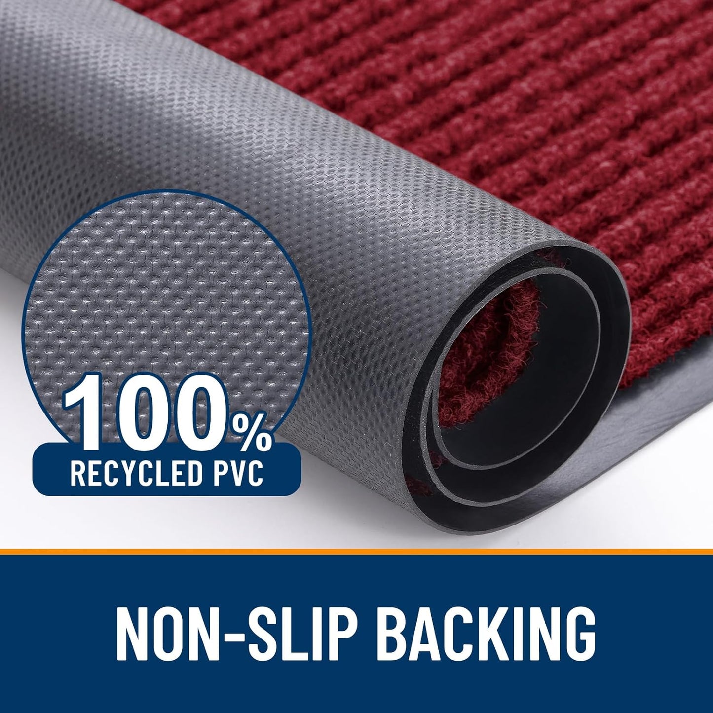 OLANLY Front Door Mat Indoor Outdoor Entrance, Waterproof Heavy Duty Doormat, Fade Resistant, Low Profile, Easy Clean Patio Porch Welcome Floor Mats for Entry, 47x24, Wine Red