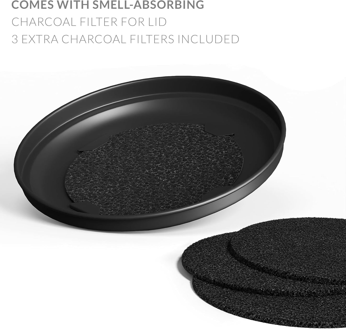 Barnyard Designs Compost Bin for Kitchen Counter - 1.2 Gallon Countertop Composter with Extra Smell-Absorbing Filters and Inner Bucket for Easy Cleaning - Food Waste Bin for Kitchen with Lid (Black)