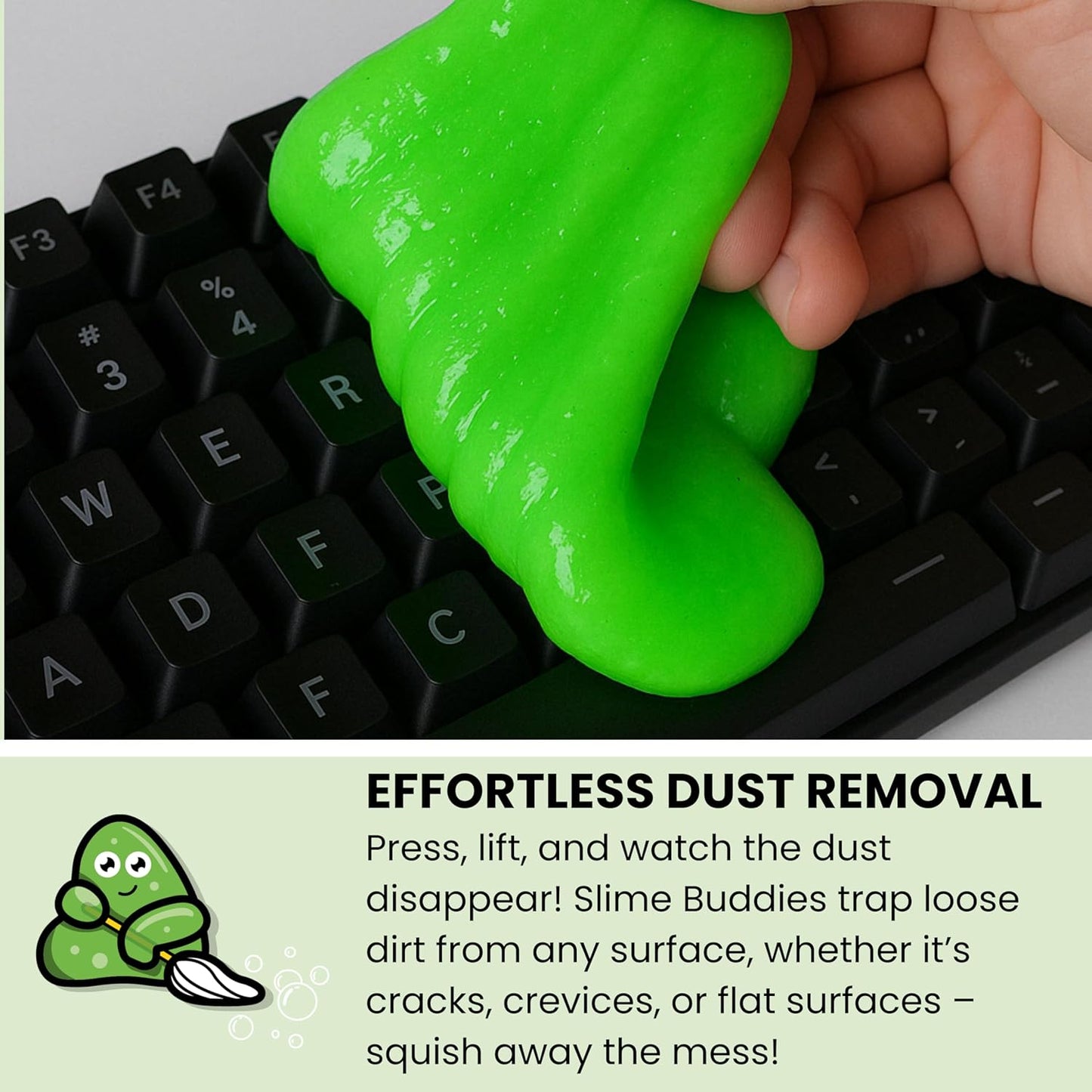 Slime Buddies Car Cleaning Gel Putty - 12 Pack Apple Scented Interior Detailing Tool for Cup Holder, Air Vent & Keyboard - Reusable Auto Detailing Accessories - Dust Remover Goop - Gifts for Men Women