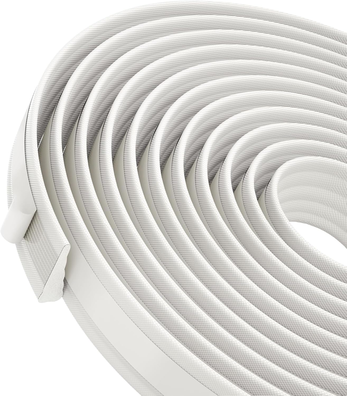 QDiShi 118" Wedge-Shape Weather Stripping Door Seal Weatherproof Foam Seals Self Adhesive Insulation Anti-Collision Strip Soundproofing Frame Insulation Tape Fits 0.13-0.31" Gaps(White)