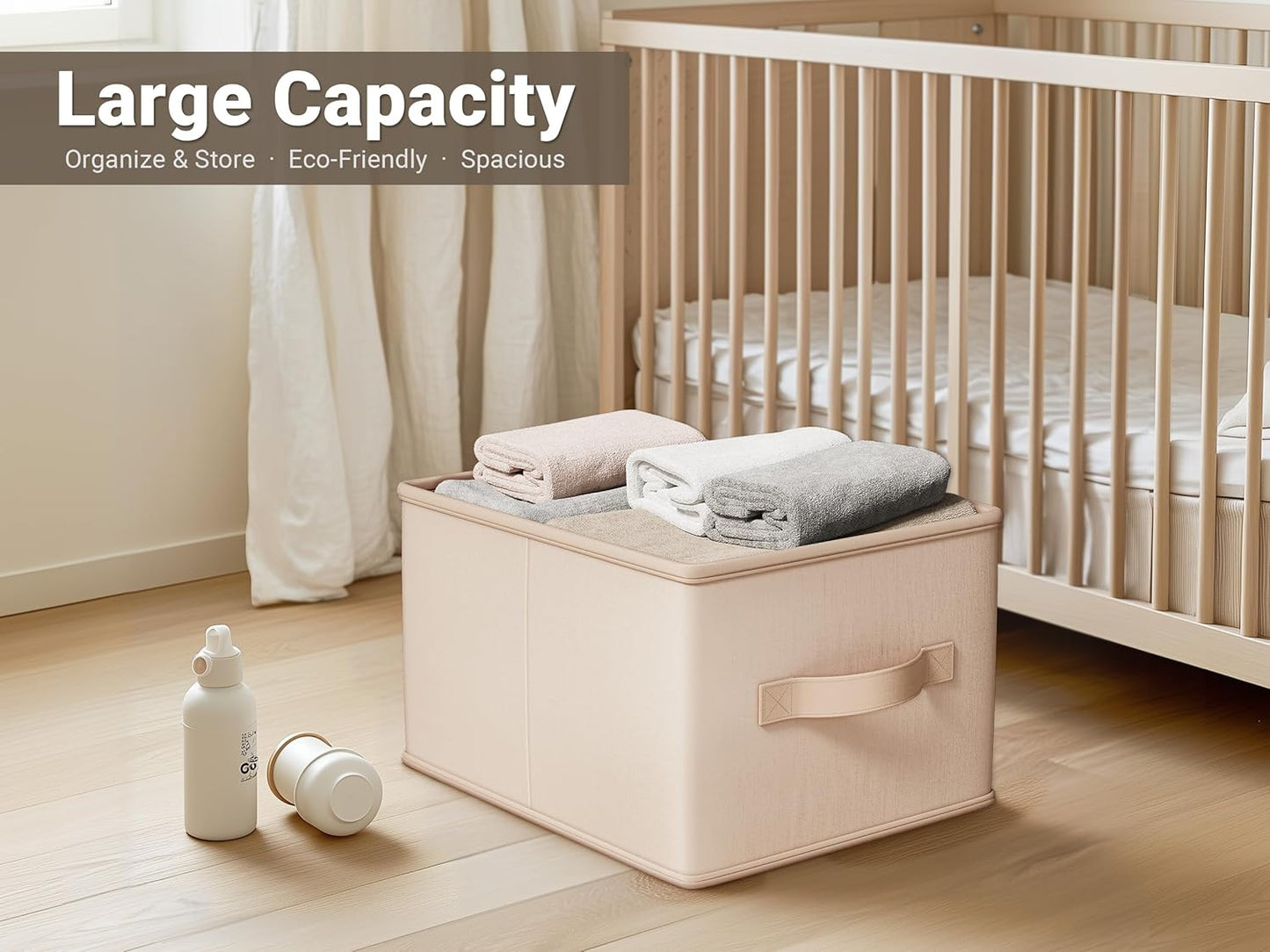 Storage Bins, Fabric Satin Storage Baskets for Shelves, 11.5" L*8.75" W*6.5" H Collapsible Storage Bins with Handles for clothes, Closet Baskets and Bins with Handles, Blush Pink, 3-Pack