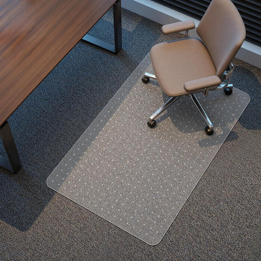 Kuyal Office Chair Mat for Carpet, 32x49 Clear Heavy Duty Computer Chair Mat, Under Desk Protector Carpeted Floors Mat, Easy Chair Movement,Ship Flat