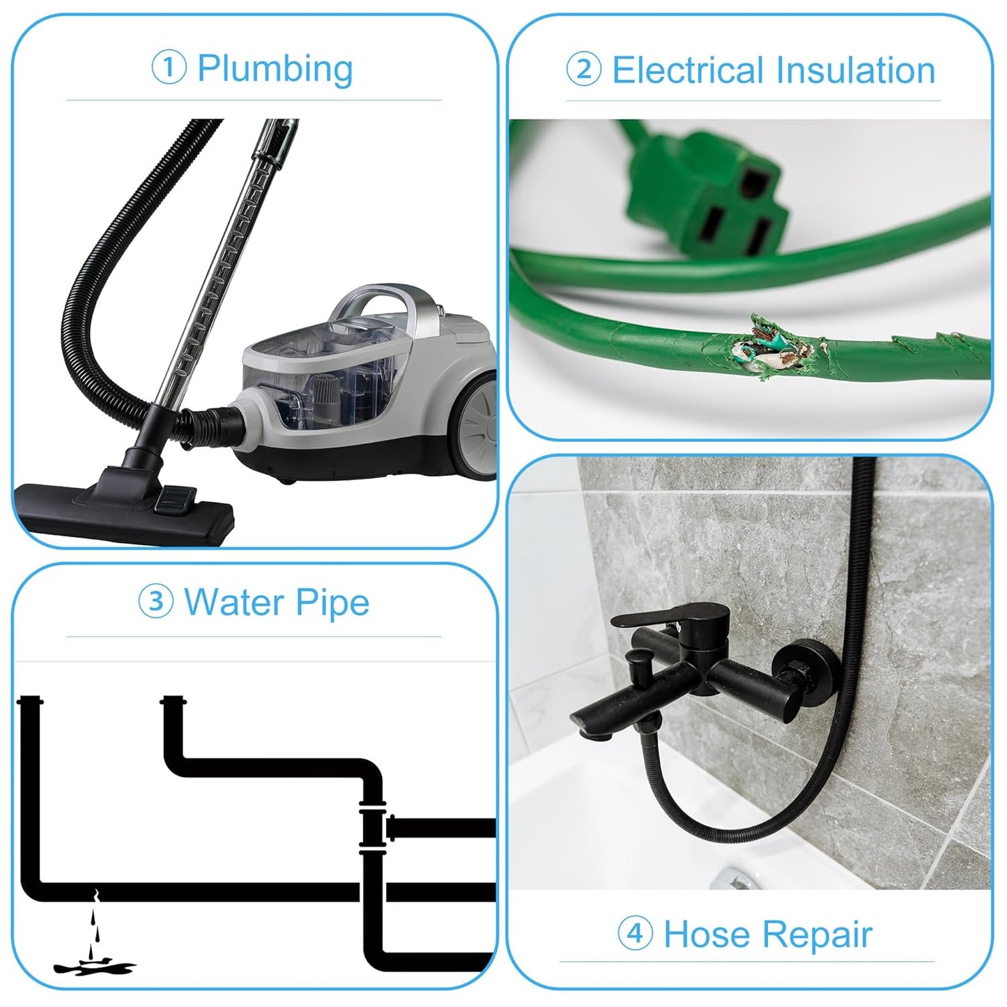 Lichamp Seal Self Fusing Silicone Tape, 1 Inch x 10 Feet x 10 Rolls, Total 100 Feet for Plumbing Leak Repair and Electric Wire Wrapping Tape