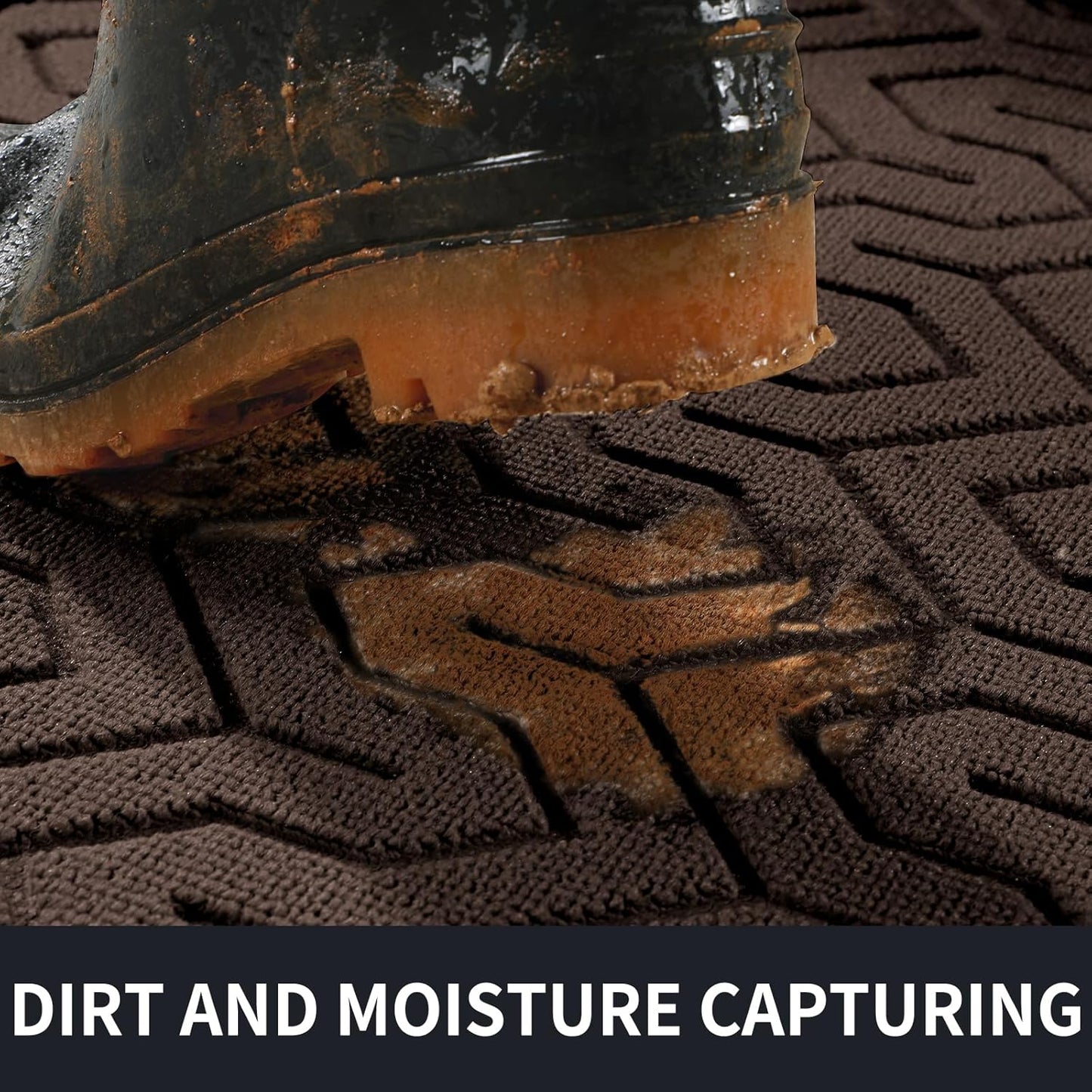 Yimobra Large Door Mat Outside Entrance 47x32, Waterproof Heavy Duty Outdoor Mats for Front Door, Non Slip Rubber Entry Mat for Garage Patio, Easy Clean, Brown