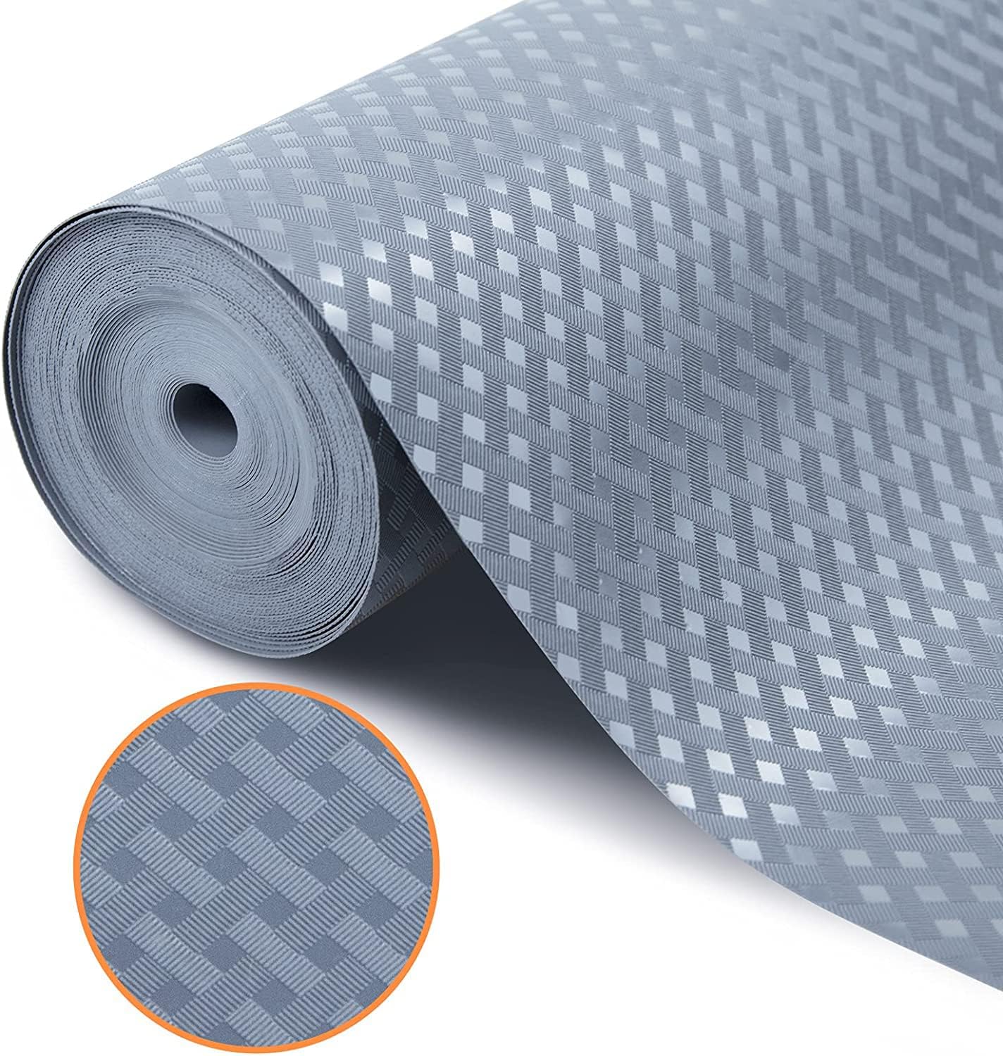 Shelf Liners for Kitchen Cabinets Refrigerator Liners Waterproof & Oil-Proof Kitchen Cupboard Liner Non-Slip Drawer Mats EVA Material Non Adhesive Fridge Mats for Shelves 17.3 x 393.7 Inches