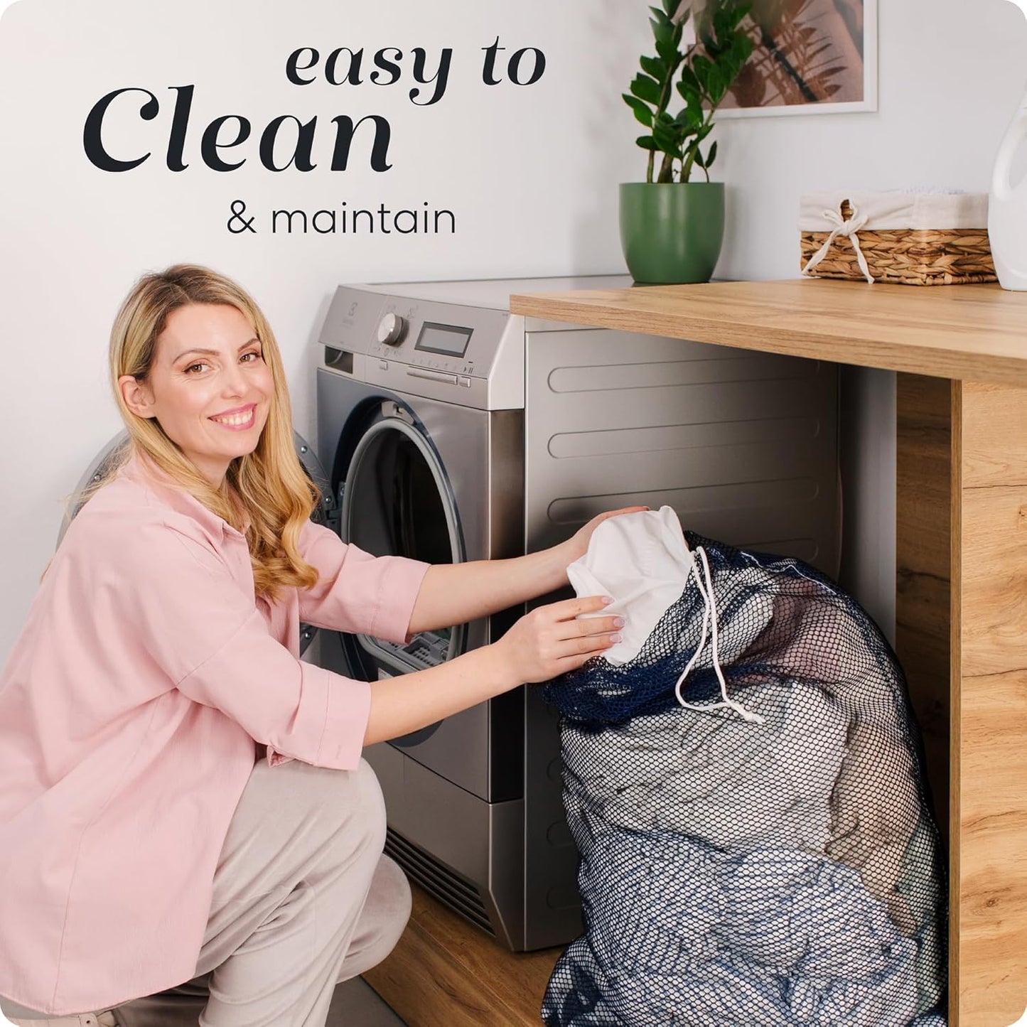 Handy Laundry Mesh XL Laundry Bag - Durable, Machine Washable with Secure Drawstring Closure - Perfect for College Dorms, Laundromats, Apartments (Blue, Large 24" x 36")