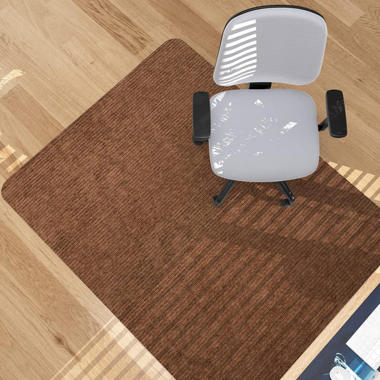 Placoot Desk Chair Mat for Hardwood Floor Corduroy Surface 1/6" Thick 55"x35" Office Chair Mat for Rolling Chairs-100% Large Anti-Slip Backing Under Desk Low-Pile Office Rug Floor Mat for Office/Home