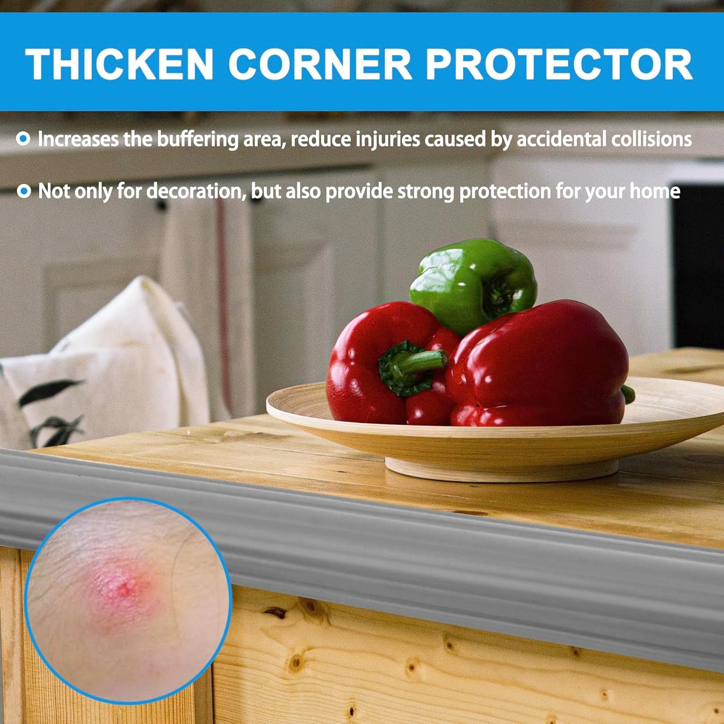 Wall Corner Protector Peel and Stick Corner Trim Molding Flexible Inside & Outside Wall Edge Guard Self Adhesive Moulding Trim for Edge Use, Gray, 0.8” W x 10’ L