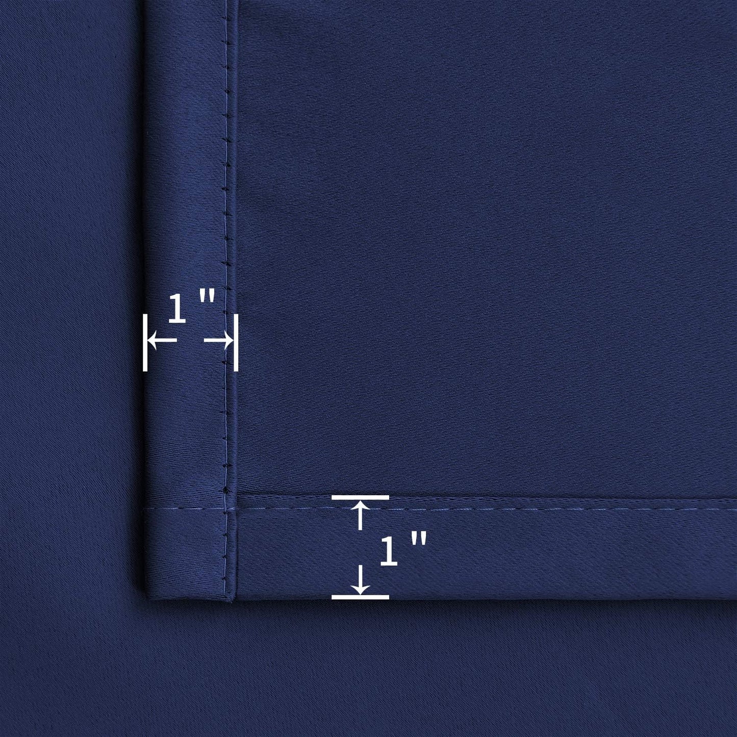 BGment Rod Pocket Blackout Curtains for Short Window - Thermal Insulated 52 Inches Width Room Darkening Curtain Drapes for Bedroom Kitchen, 52 x 45 Inch, 2 Panels, Navy Blue