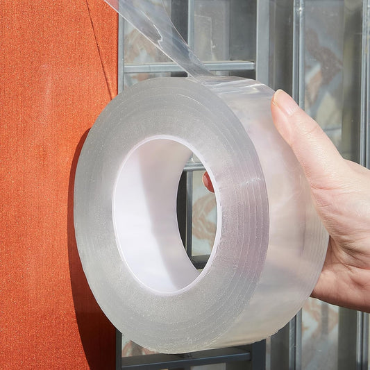 Transparent Window Weather Sealing Tape 2inch*33ft Weather Stripping Residue-Free Clear Window Insulation Tape for Doors Windows and Shower Glass Gaps