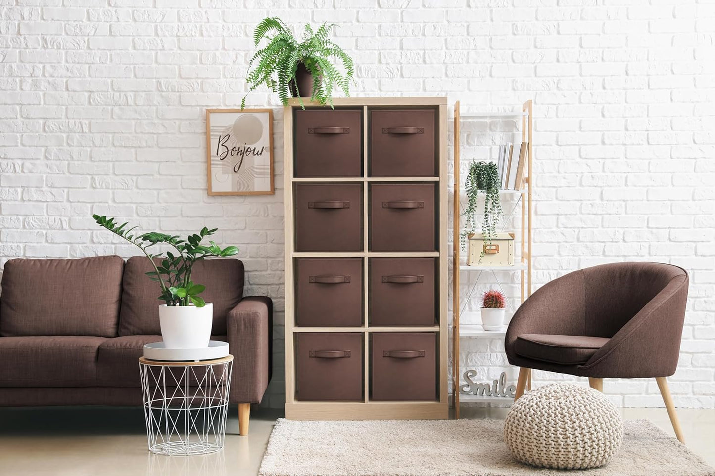 Sorbus Fabric Storage Cubes - 8 Foldable Storage Bins for Organizing Pantry, Cubbies, Toy Box - Clothes Storage & Closet Organizer - 11 Inch Collapsible Cube Baskets for Shelves with Handle