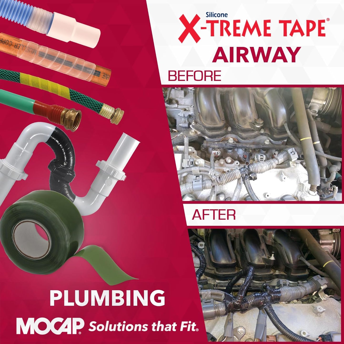 X-Treme Tape MOCAP Heavy Duty Electrical Tape, Self-Fusing Silicone Rubber, Waterproof & Insulating Flexible Tape, Electrical for Hose, Automotive, Outdoor & Repairs - 1" x 10ft Roll - Green