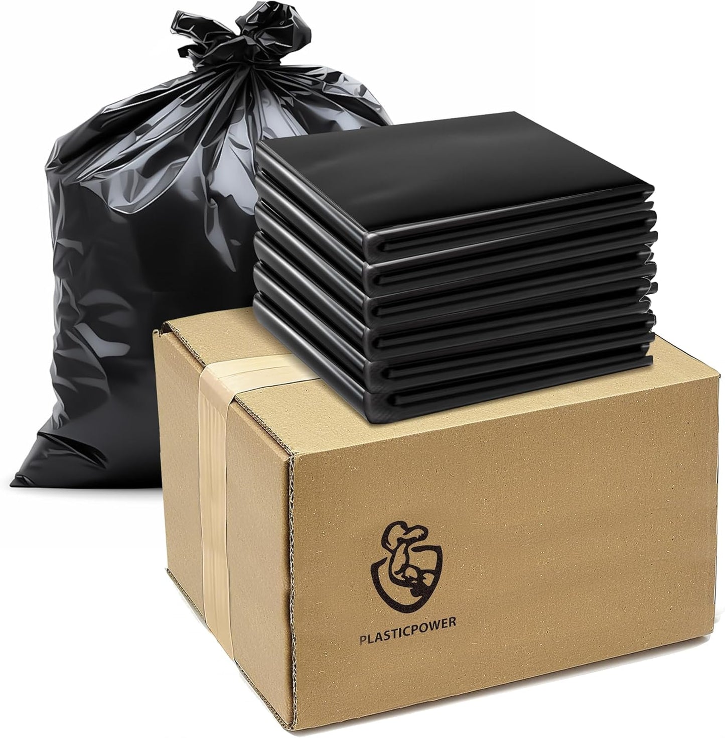 ToughBag 55-60 Gallon Heavy Duty Trash Bags - Contractor Grade, 3 Mil, 40 * 58, Tear Resistant, Gusseted Design for Industrial & Yard Waste(100 packs)