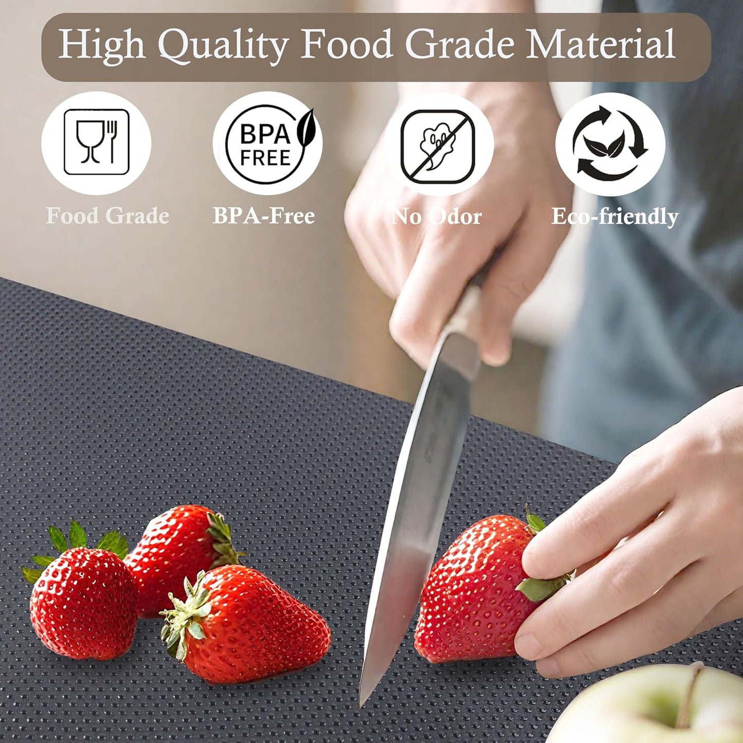 Shelf Liner for Kitchen Cabinet 18 Inch Wide X 20 Ft Non-Slip Drawer Mat Waterproof & Oil-Proof Cabinet Mat for Cupboard Pantry Bedroom Bathroom Garage Non Adhesive Refrigerator Shelf Liner (Black)