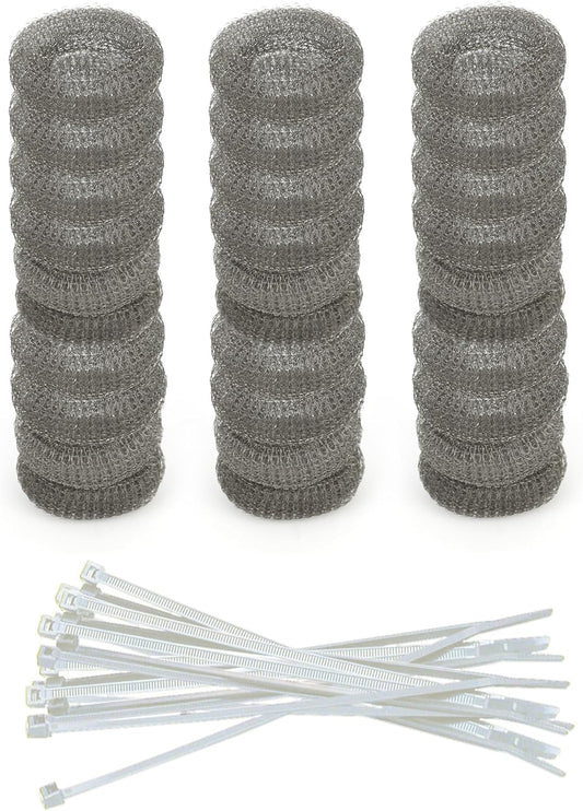 Washing Machine Lint Trap – Stainless Steel Hose Filter, Mesh Drain Catcher, Washer Sock Lint Remover, Rust-Free Snare Laundry Filter with Nylon Cable Ties, 29cmx6.5cm – 30-Pack
