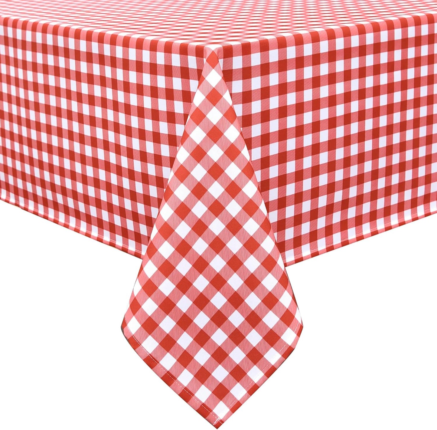 Waterproof Plaid Tablecloth Fabric - Oblong 52x70 Inch Classic Buffalo Tartan Table Cloth for Indoor/Outdoor Use - Washable Tabletop Cover for Dinner, BBQs, and Parties