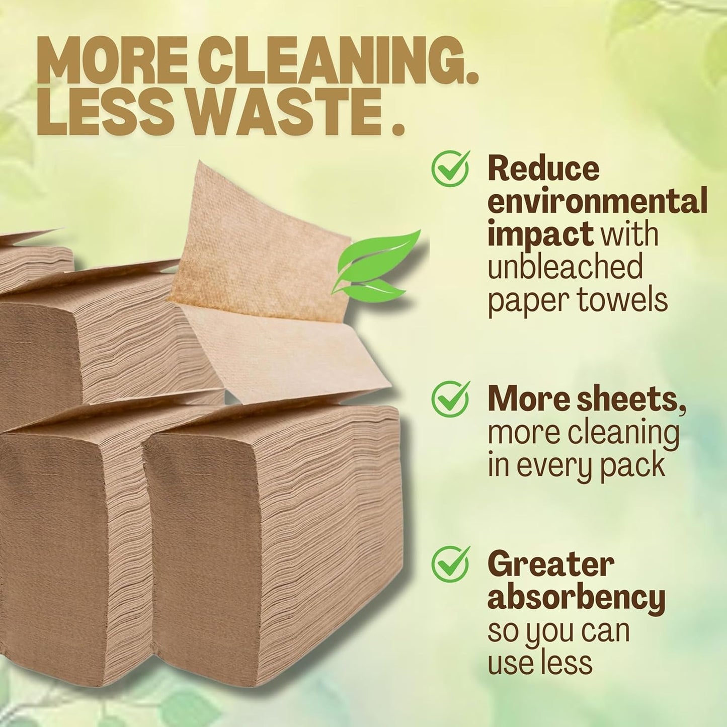 Brown Unbleached Z-Fold Paper Towels – 1000ct | Commercial Multifold Paper Towels for Dispenser | All-Natural, Bleach-Free, Tri-Fold Recycled Disposable Hand Towels for Bathroom & Kitchen Use