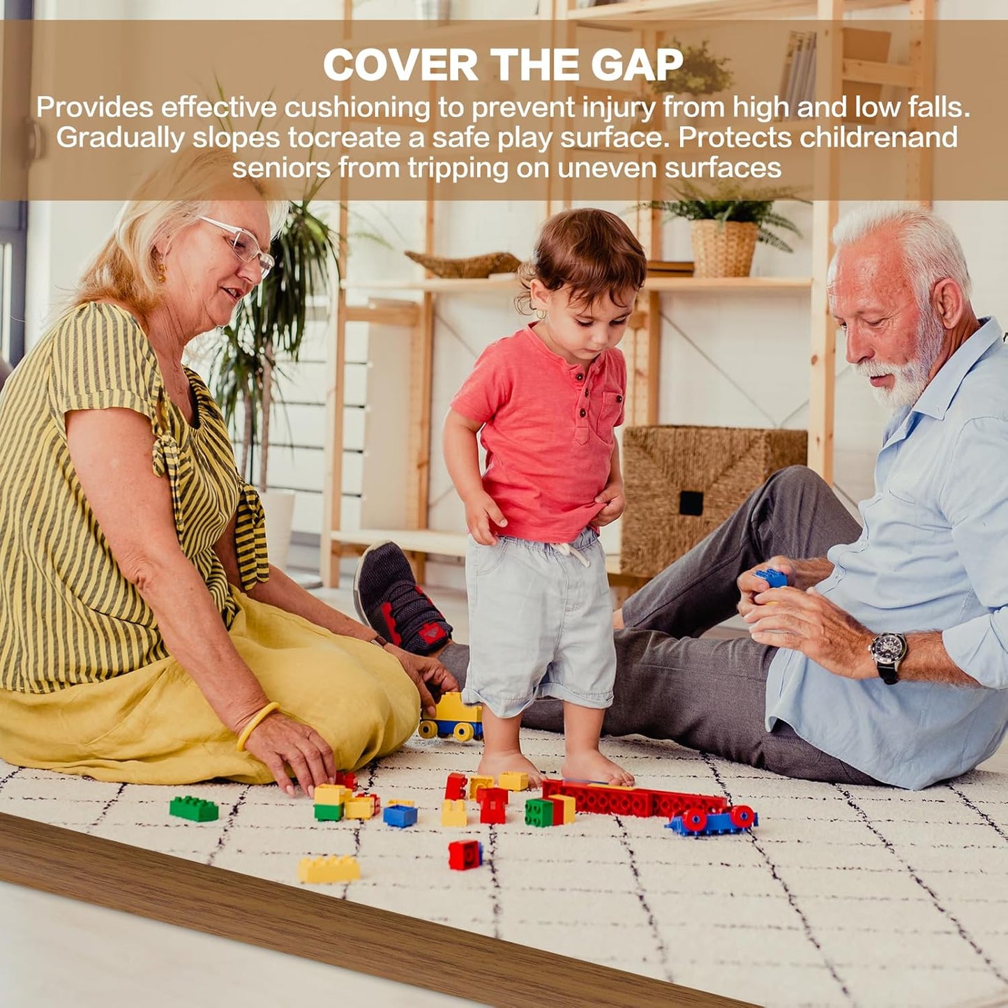 Floor Transition Strip Vinyl Door Threshold Ramp Self Adhesive Carpet Edging Strip Doorway Edge Trim, Overlap Edge Reducer for Laminate Carpet, Floor, Tile (Orange Oak, 1/5" to 2/5", 6.6Ft)