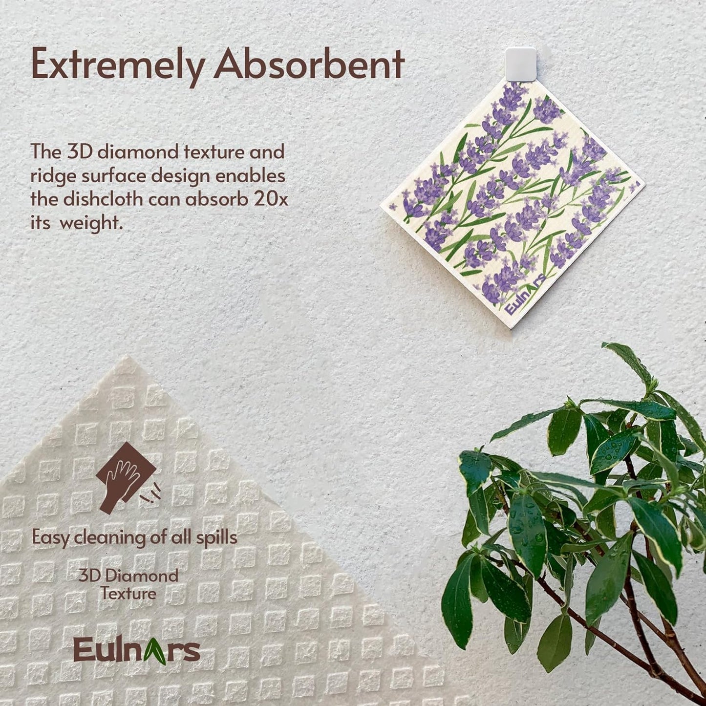 Swedish Dishcloths for Kitchen, 8 Pack Flower Reusable Paper Towels Washable, Non-Scratch Swedish Kitchen Towels, Super Absorbent Cellulose Dish Cloths, Eco Friendly Gifts