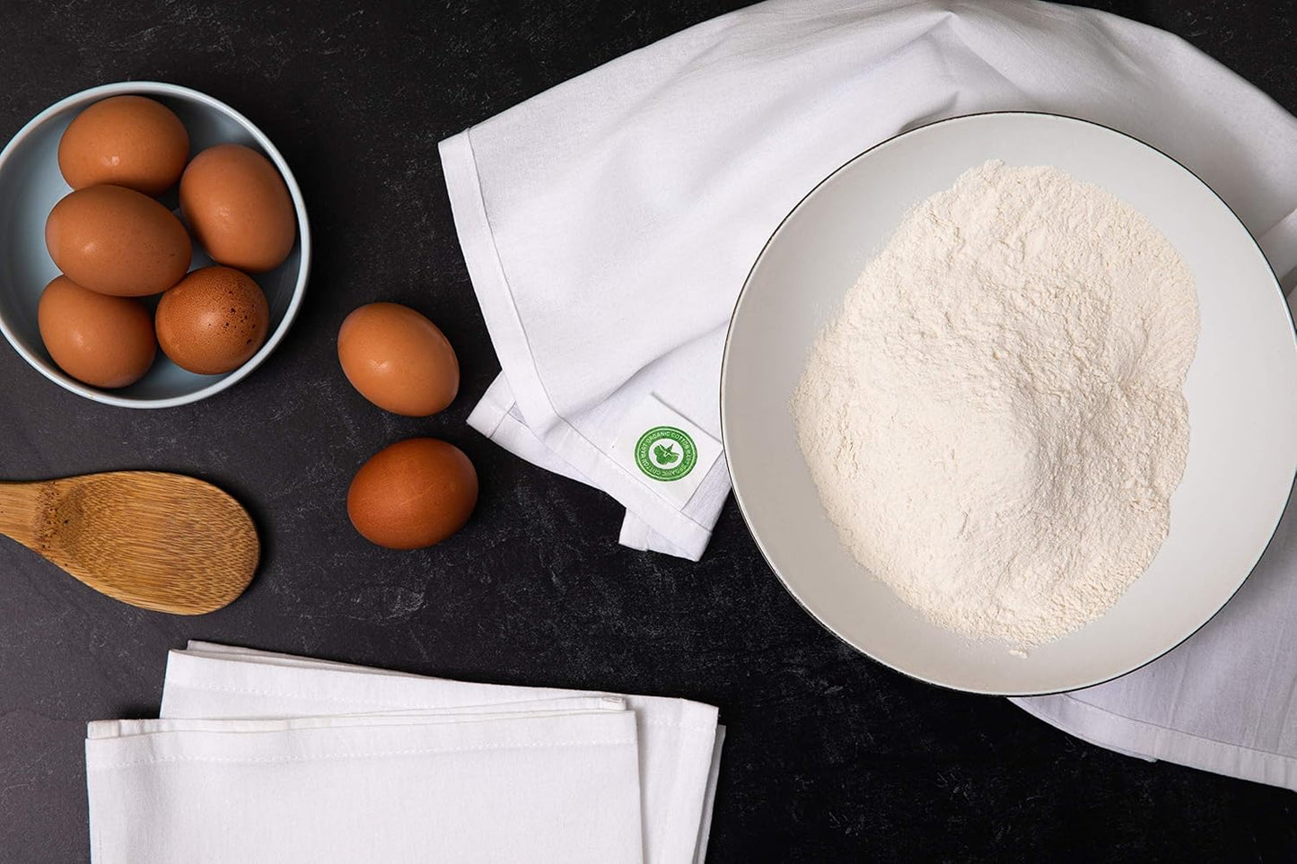 Bulk Tea Towels - 50 Pack 100% Cotton Wholesale Tea Towels - Bulk White Kitchen Towels - Easy to Customize, Personalize and Print - 27"x27" (White - 50 Pack)