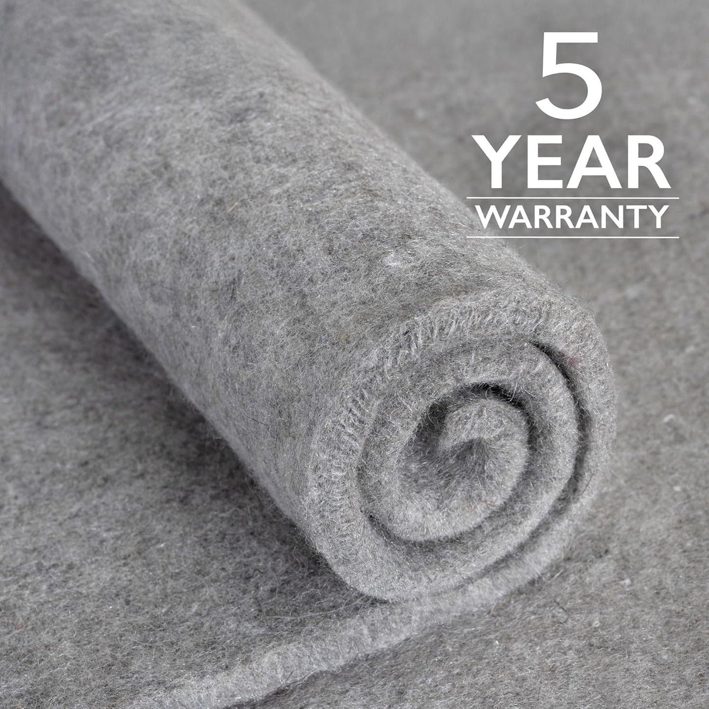 RUGPADUSA - Eco-Plush - 7' Square - 1/2" Thick - 100% Felt - Luxurious Cushioned Rug Pad - Available in 3 Thicknesses, Many Custom Sizes