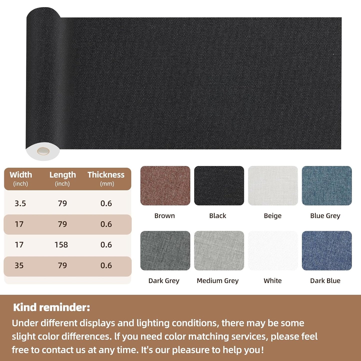 Fabric Repair Patch, 17X79 Inch Fabric Large Repair Tape, Self-Adhesive Patches for Furniture, Sofa, Car Interior, Shoes, Hand Bag, Clothing (Beige, 17X79 Inch)