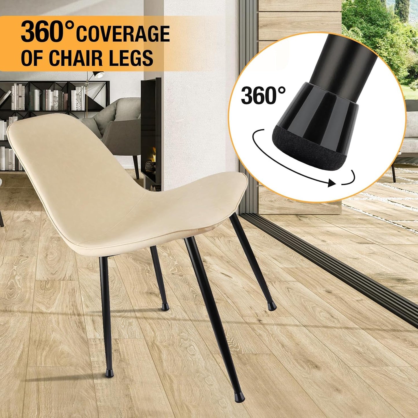 16 Pcs New Chair Leg Floor Protectors, Silicone Chair Leg Protectors for Hardwood Floors, Floor Protectors for Chairs, Chair Leg Caps Protect Wooden Floors from Scratching, Won't Tear