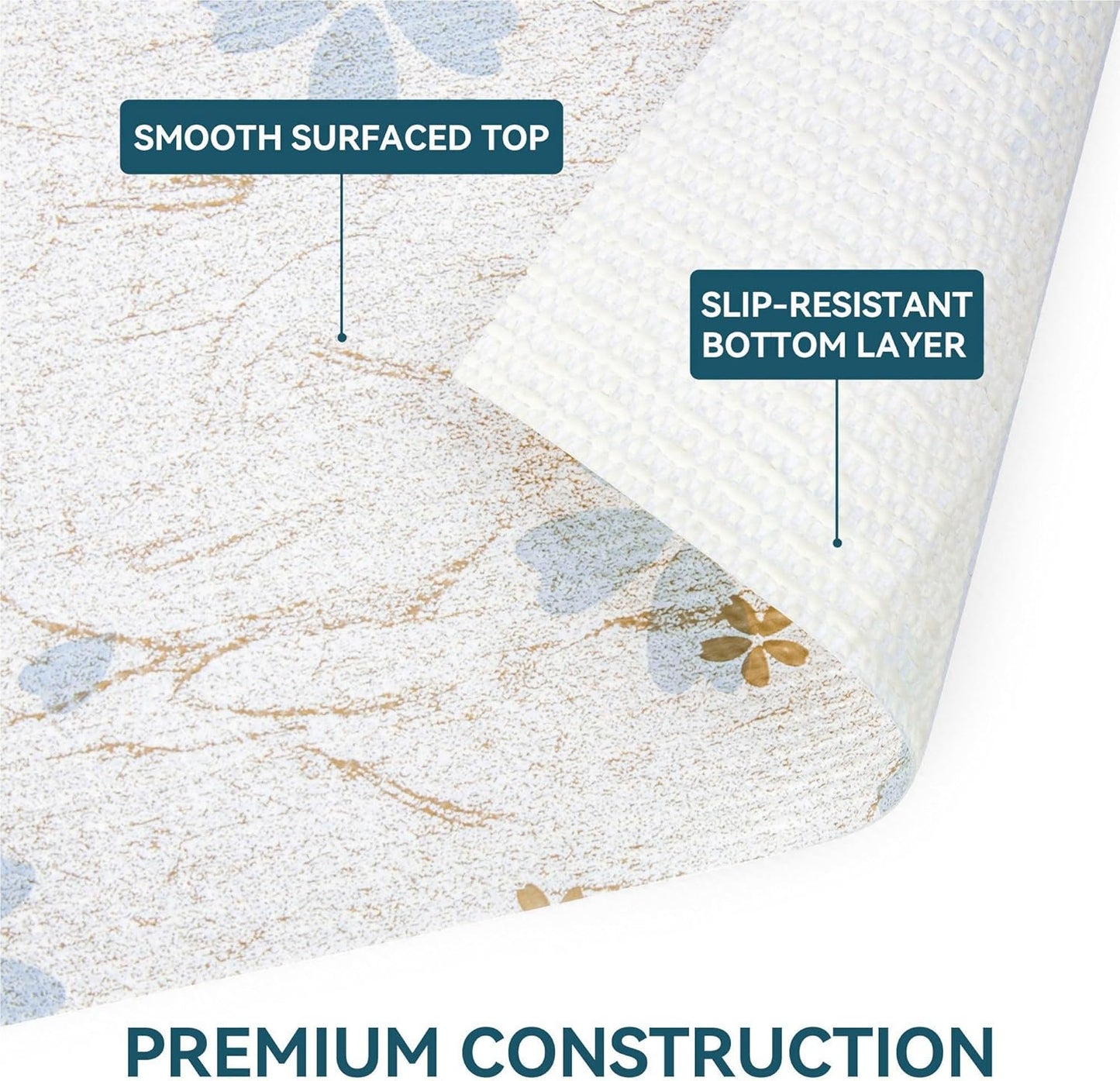 Cabinet Liners 5Rolls 18 x 96 Inch Wide Non Adhesive Kitchen Drawer Liner, Waterproof Shelf Liner Durable Anti-Slip for Kitchen Cabinets Shelf Liner Oil-Proof