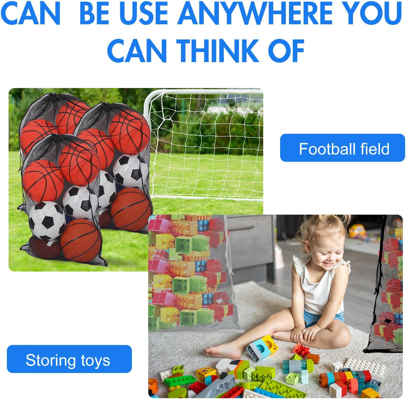 Berlune 30 Pack 24 x 36 Inches Large Mesh Bags for Laundry, Wash bags, Sturdy Mesh Material Closed with Drawstring, Factory, University, Dormitory, Travel and Apartment Dweller (White, Black, Gray)