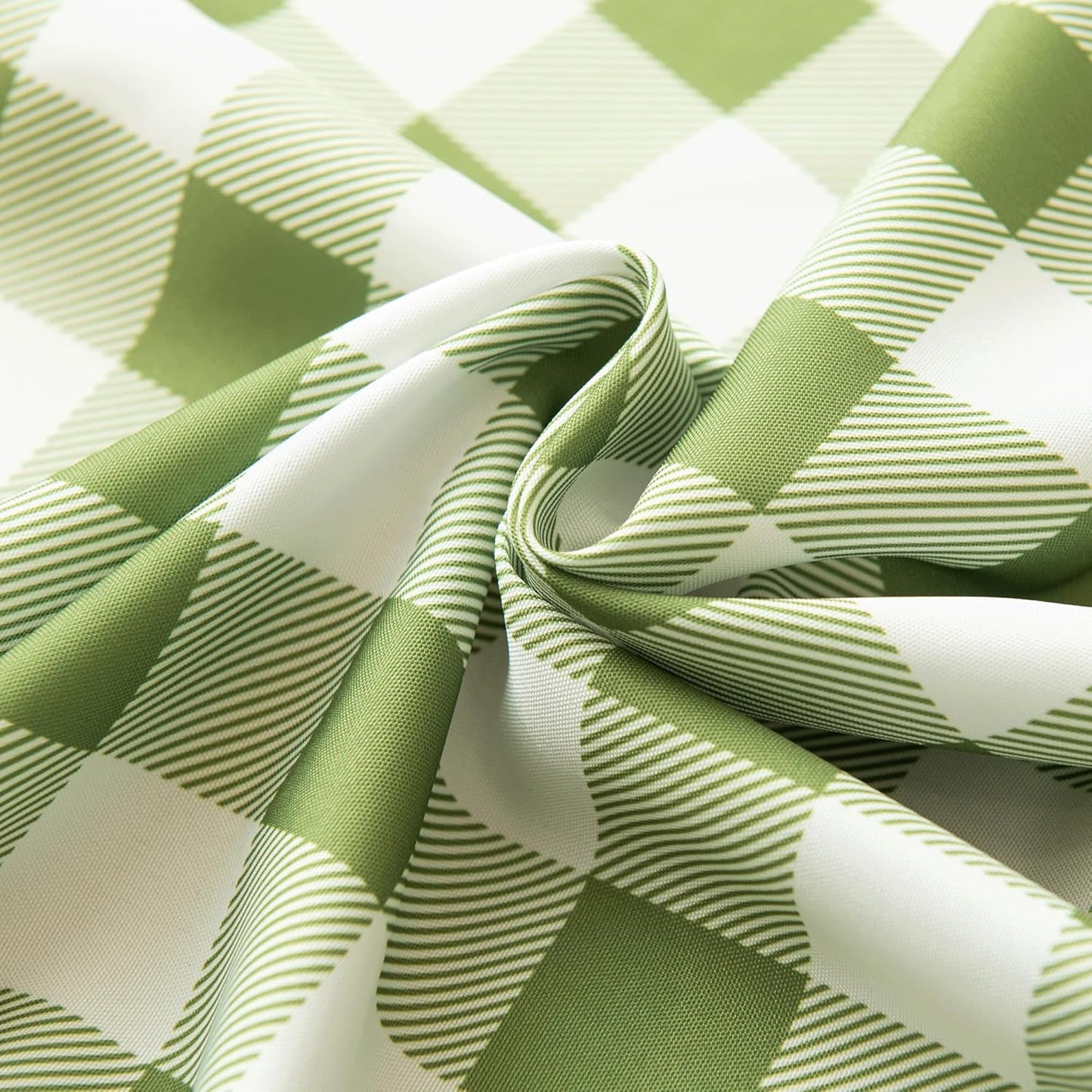 Waterproof Plaid Tablecloth Fabric - Round 90 Inch Classic Gingham Checker Table Cloth for Indoor/Outdoor Use - Buffalo Table Cover for Picnics, BBQs, and Parties