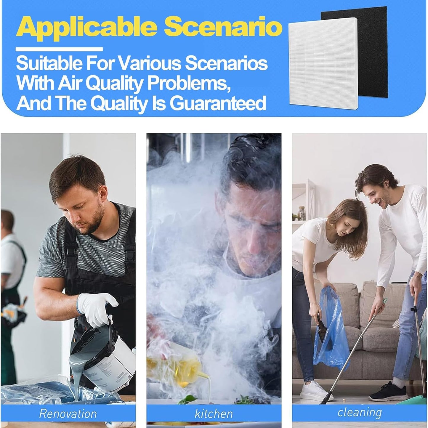 AP-1512HH Air Purifier Replacement Filter Set Compatible with Coway Airmega AP-1512HH,AP-1518 and Airmega 200M Air Purifier, 2 True HEPA and 6 Carbon Pre-Filters, Compared to Part # 3304899