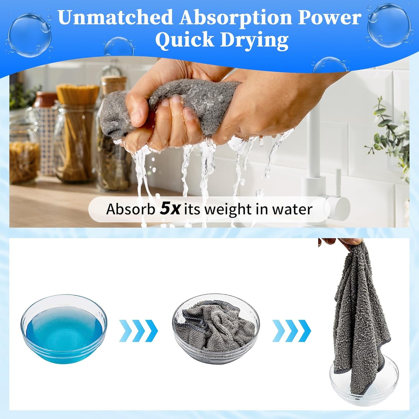 FIXSMITH Microfiber Cleaning Cloth - Pack of 24, Multi-Functional Cleaning Towels, Size: 12 x 16 in, Highly Absorbent Cleaning Rags, Lint-Free, Streak-Free Cleaning Cloths for Car Kitchen Home Office