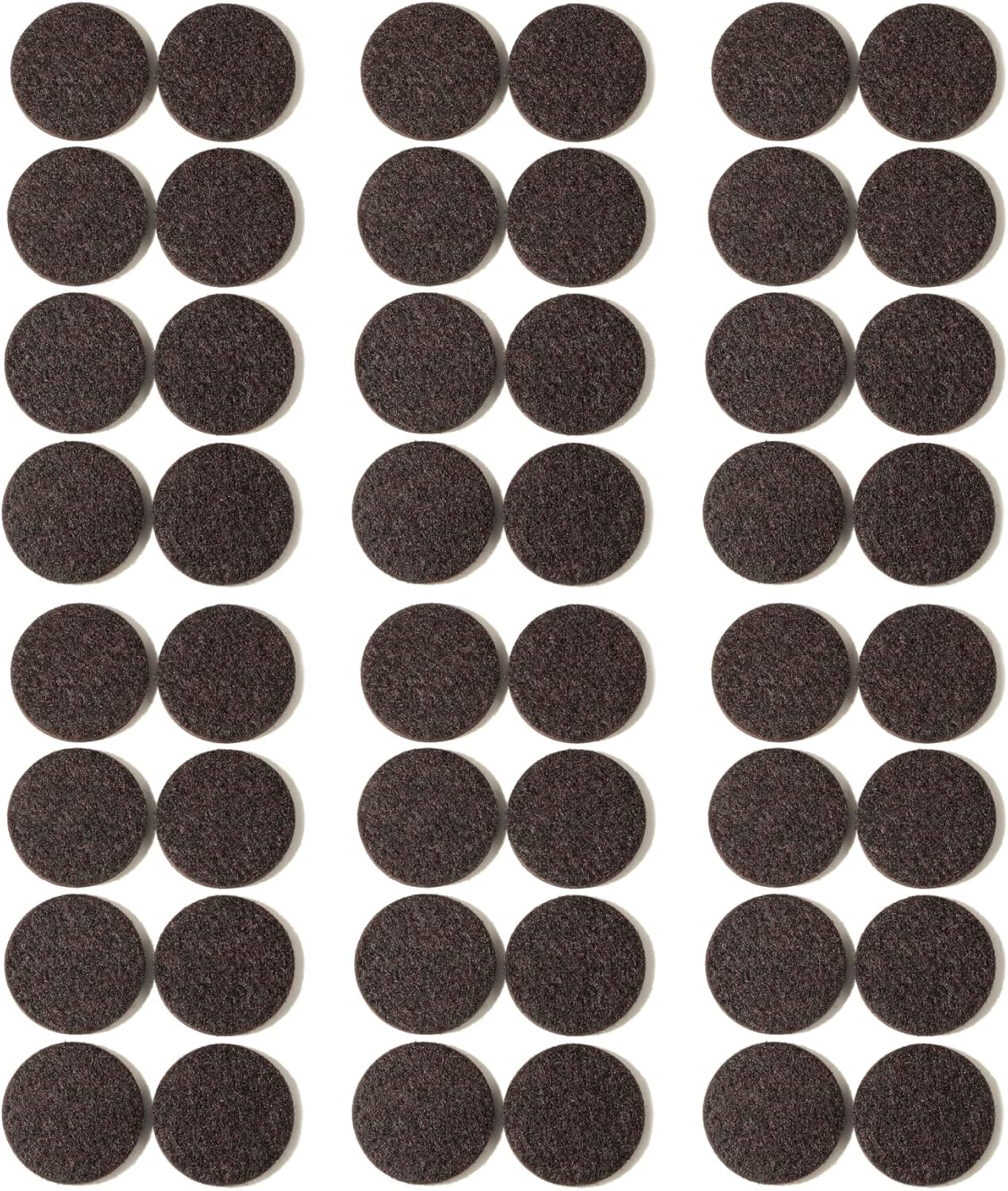 Furnigear Felt Furniture Pads for Hardwood Floors - Self Adhesive Chair Felt Pad, Floor Protector for Furniture Feet, Furniture Slider Moving Furniture Smoothly, Anti Scratch 48 Pcs 1-1/2" Round Brown