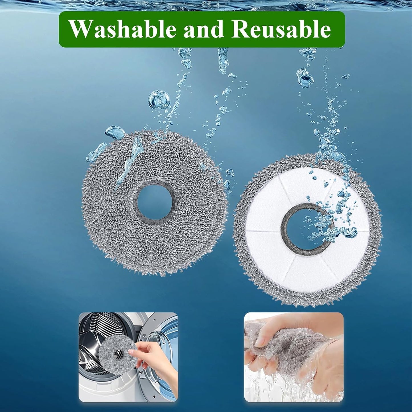 10 Pack Mop Pads for Dreame X40 Ultra/X40 Master/L40 Ultra/L10s Plus/L10s Pro Gen 2/L30 Ultra/X30 Ultra/L20 Ultra/L10s Pro Ultra/X50 Ultra Vacuum Cleaner, Microfiber Mop Cloth Replacement Accessories