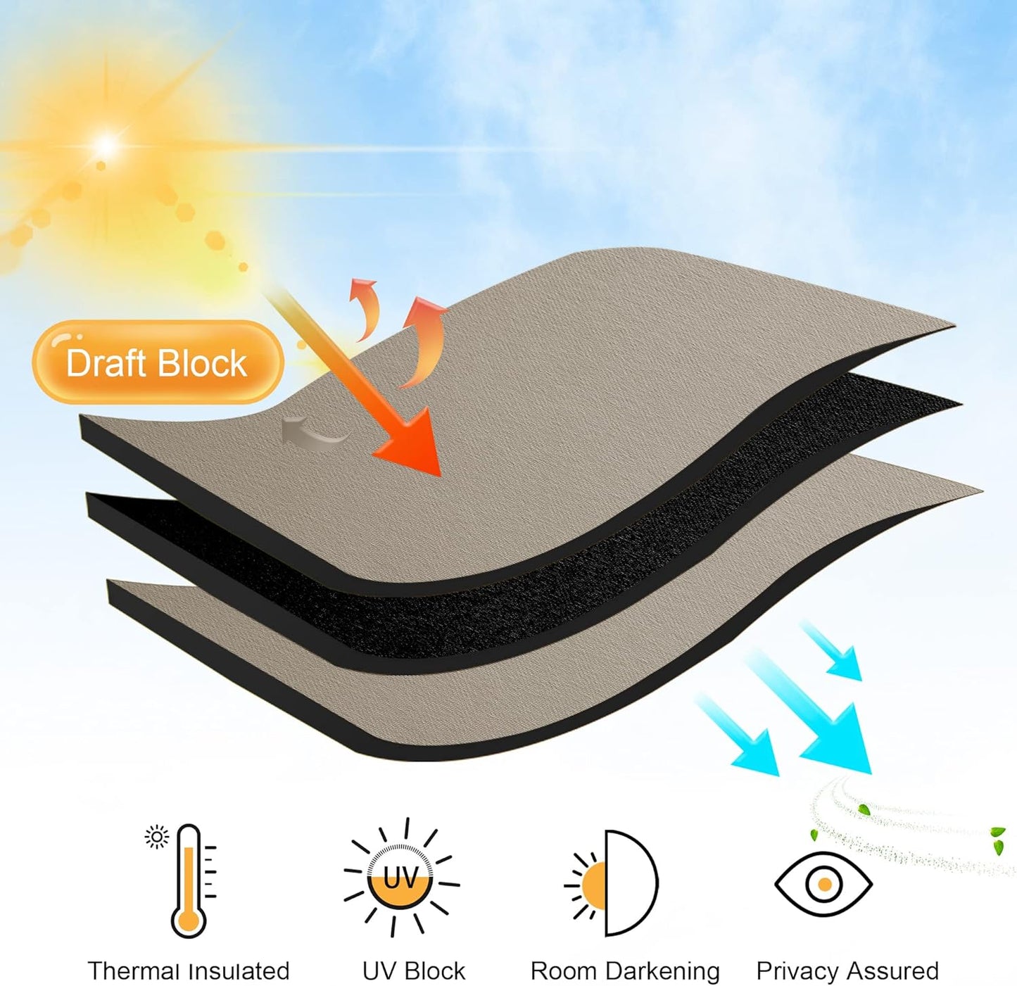 RYB HOME Small Window Curtains - Blackout Insualting Privacy Curtains for Kids Bedroom Kitchen Bathroom Basement Cafe Cabinet Tiers Drapes, 34 Width x 24 Length, 2 Panels, Sand