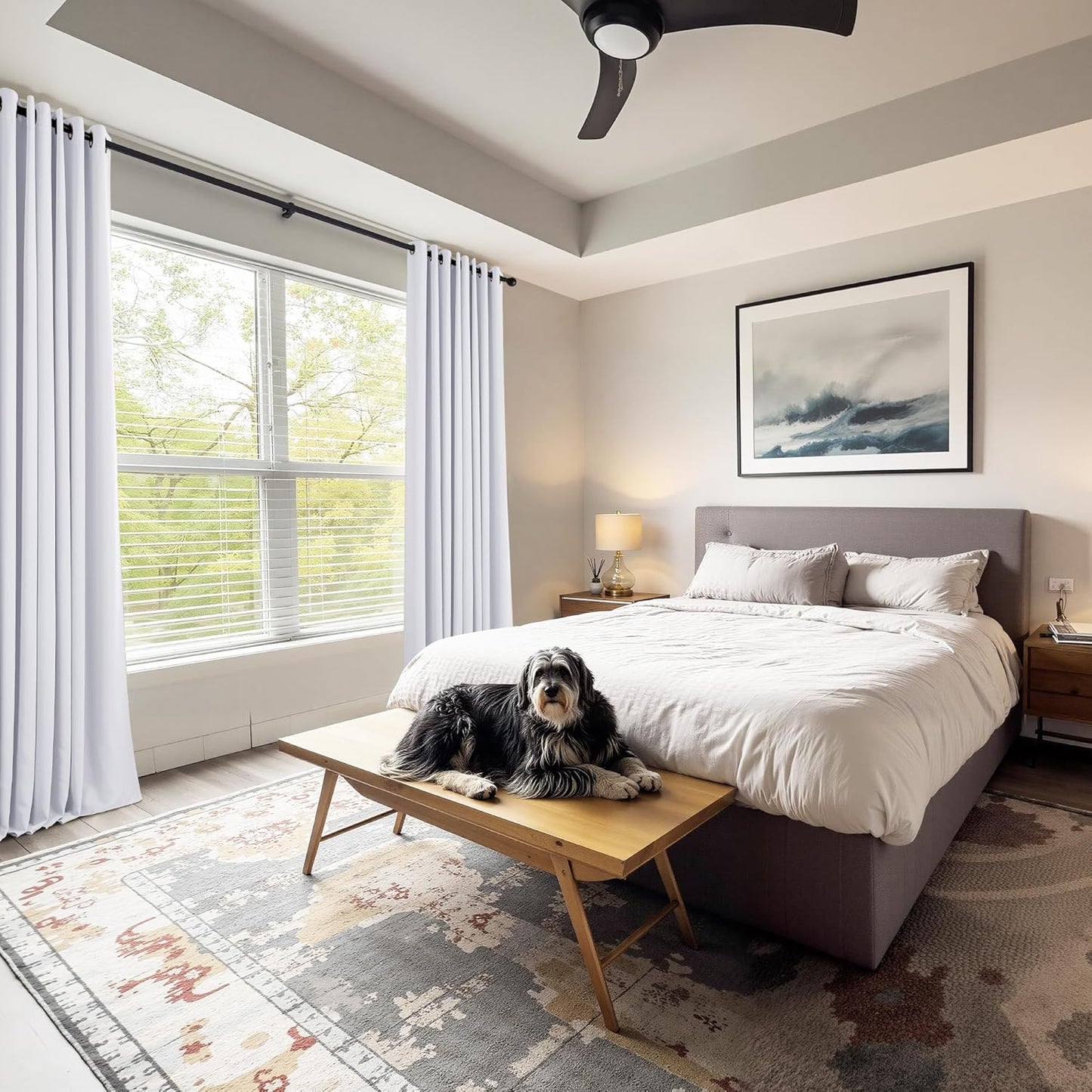 PONY DANCE Room Darkening Curtains - Window Treatments Thermal Insulated Elegant Curtain Panels Window Draperies for Living Room/Cloest/Doorway, 55 Wide by 80 in, Pure White, Set of 2