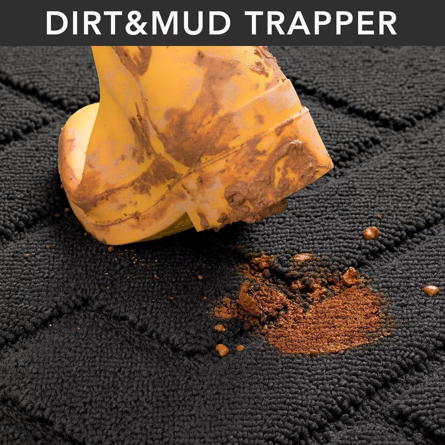 hicorfe Indoor Doormat,Front Back Door Mat Rubber Backing Non Slip Door Mats 20"x48" Absorbent Resist Dirt Entrance Doormat Inside Floor Mats for Entryway Washable Low-Profile(Charcoal)