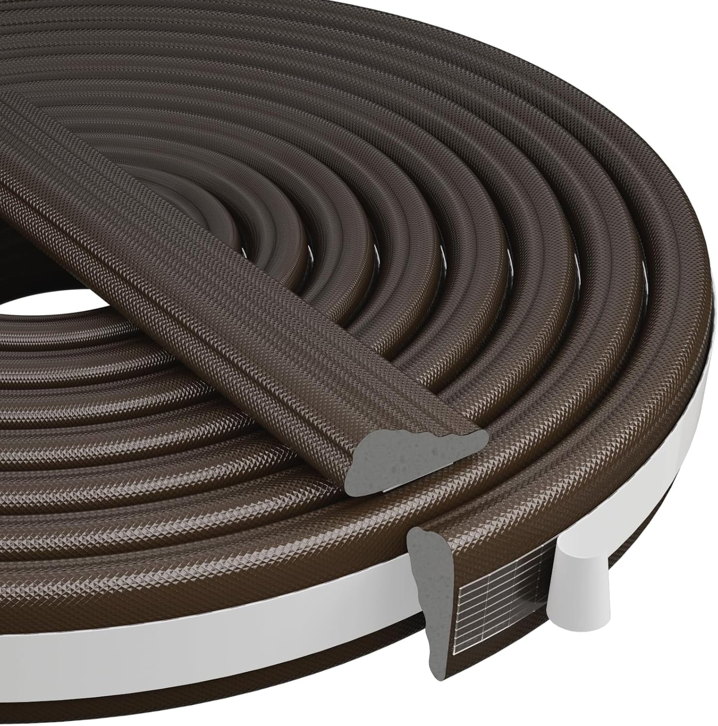 Wedge-Shape Window Weather Stripping Door Frame Seal Strip 118” Brown,Upgrade Black Foam,Soundproofing,Draft Stopper,Winter Insulation,Noise Blocker, Gap Filler for Exterior Front Door Side